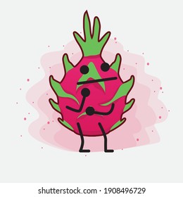 An illustration of Cute Dragon Fruit Mascot Character