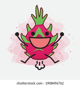 An illustration of Cute Dragon Fruit Mascot Character