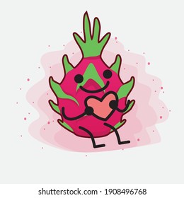 Eine Illustration von Cute Dragon Fruit Mascot Character
