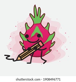 Ilustración del personaje de la mascota de frutas de Dragón