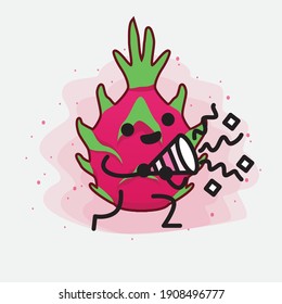 An illustration of Cute Dragon Fruit Mascot Character