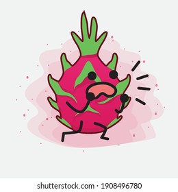 Eine Illustration von Cute Dragon Fruit Mascot Character