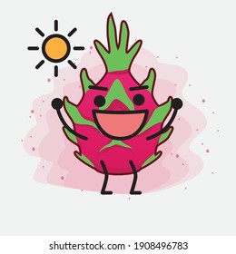 An illustration of Cute Dragon Fruit Mascot Character