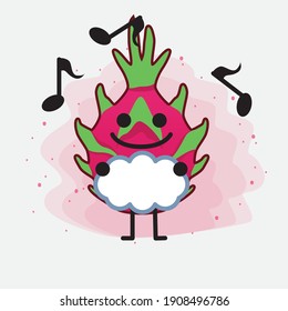 An illustration of Cute Dragon Fruit Mascot Character