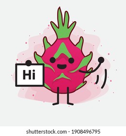 An illustration of Cute Dragon Fruit Mascot Character