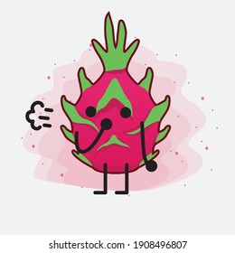 An illustration of Cute Dragon Fruit Mascot Character