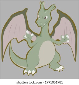 illustration of the cute dragon image