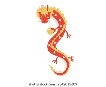 It is an illustration of a cute dragon that can be used for New Year's cards in the year of the dragon.