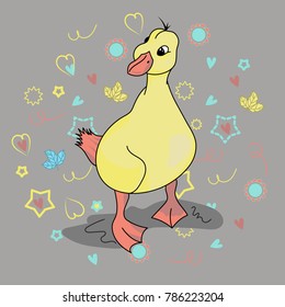 Illustration of a cute duck