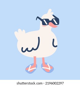 Illustration einer süßen Ente in einer Sonnenbrille