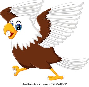 illustration of cute eagle cartoon