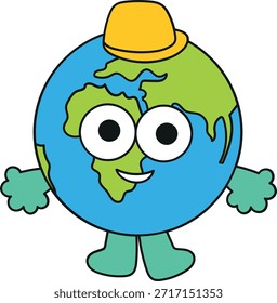 Ilustração de personagens bonitos da Terra