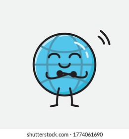 An illustration of Cute Earth Globe Vector Character 