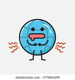 Ilustración del carácter de vector del globo terrestre 