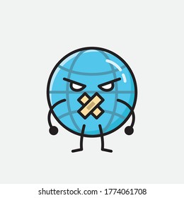 An illustration of Cute Earth Globe Vector Character 