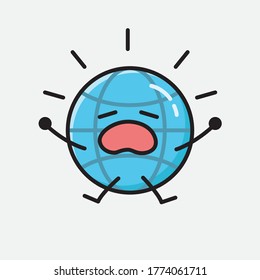 Ilustración del carácter de vector del globo terrestre 