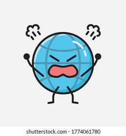 An illustration of Cute Earth Globe Vector Character 