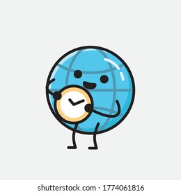 An illustration of Cute Earth Globe Vector Character 