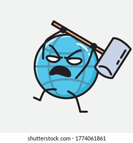 An illustration of Cute Earth Globe Vector Character 