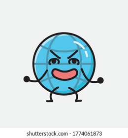 Ilustración del carácter de vector del globo terrestre 