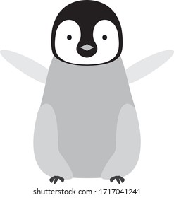 Illustration Of A Cute Emperor Penguin Child.