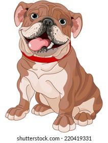 Illustration of cute English bulldog 