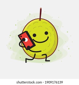 An illustration of Cute Entawak Jackfruit Mascot Character