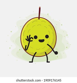 An illustration of Cute Entawak Jackfruit Mascot Character