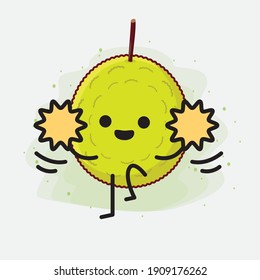 An illustration of Cute Entawak Jackfruit Mascot Character