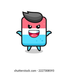 the illustration of cute eraser doing scare gesture , cute style design for t shirt, sticker, logo element