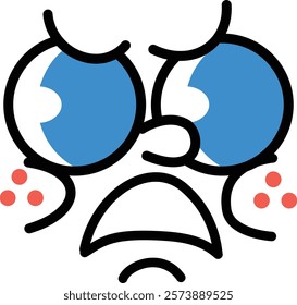 illustration cute face retro art style