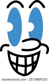 illustration cute face retro art style