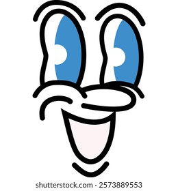 illustration cute face retro art style