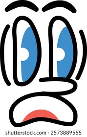 illustration cute face retro art style