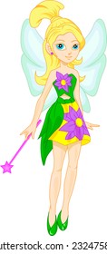 Illustration of cute fairy cartoon