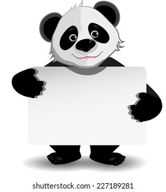 illustration cute fat panda with white background