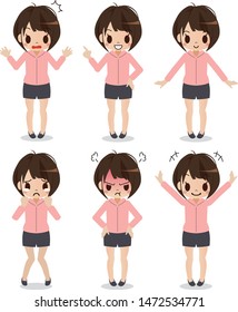 Illustration of cute female figures
