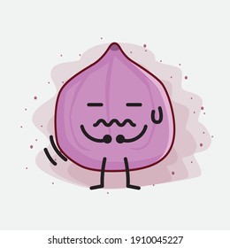 An illustration of Cute Fig Fruit Mascot Character