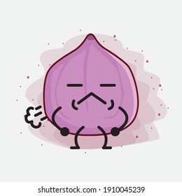 An illustration of Cute Fig Fruit Mascot Character
