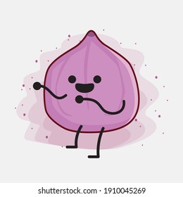 An illustration of Cute Fig Fruit Mascot Character