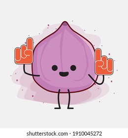 An illustration of Cute Fig Fruit Mascot Character