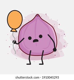 An illustration of Cute Fig Fruit Mascot Character