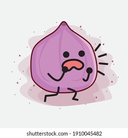 An illustration of Cute Fig Fruit Mascot Character