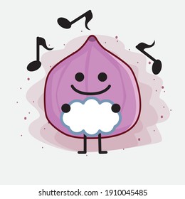 An illustration of Cute Fig Fruit Mascot Character