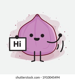 An illustration of Cute Fig Fruit Mascot Character