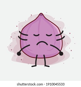 An illustration of Cute Fig Fruit Mascot Character