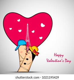 Illustration of cute fingers for Valentine's Day