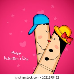 Illustration of cute fingers for Valentine's Day