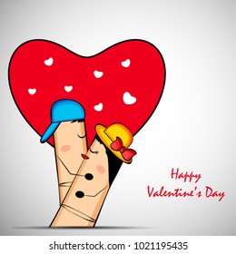 Illustration of cute fingers for Valentine's Day