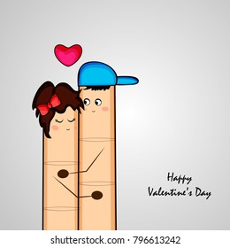 Illustration of cute fingers for valentine's day